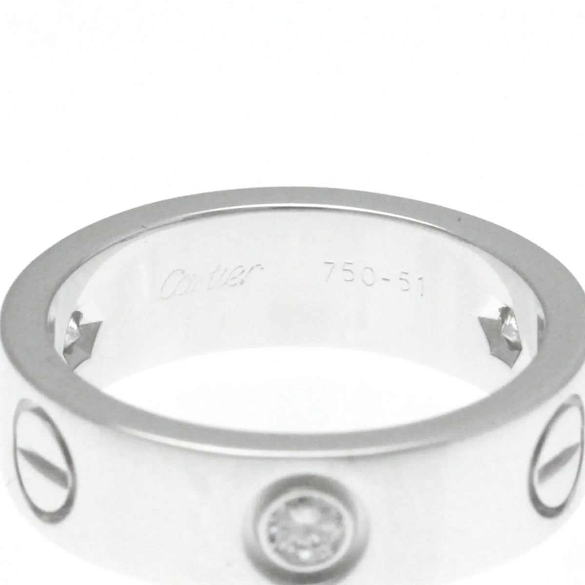 Pre-Owned Cartier Love Love Ring White Gold (18K) Fashion Diamond Band Ring Silver (Good)