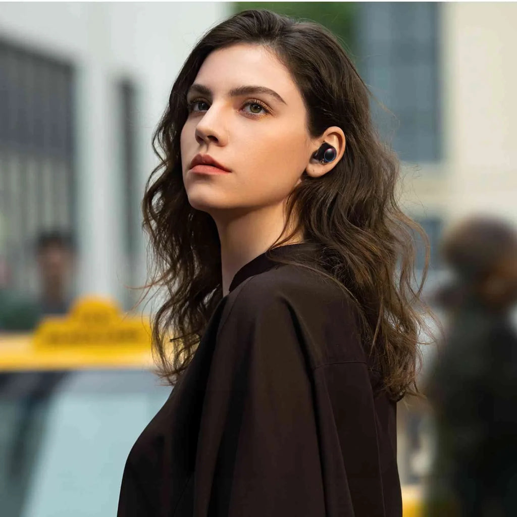 UrbanX True Wireless Bluetooth Earbuds + Charging Case, Black, Dual Connect,  Water Resistance, Bluetooth 5.2 Connection, Balanced, Bass Boost Compatible with Lenovo Tab  Pro