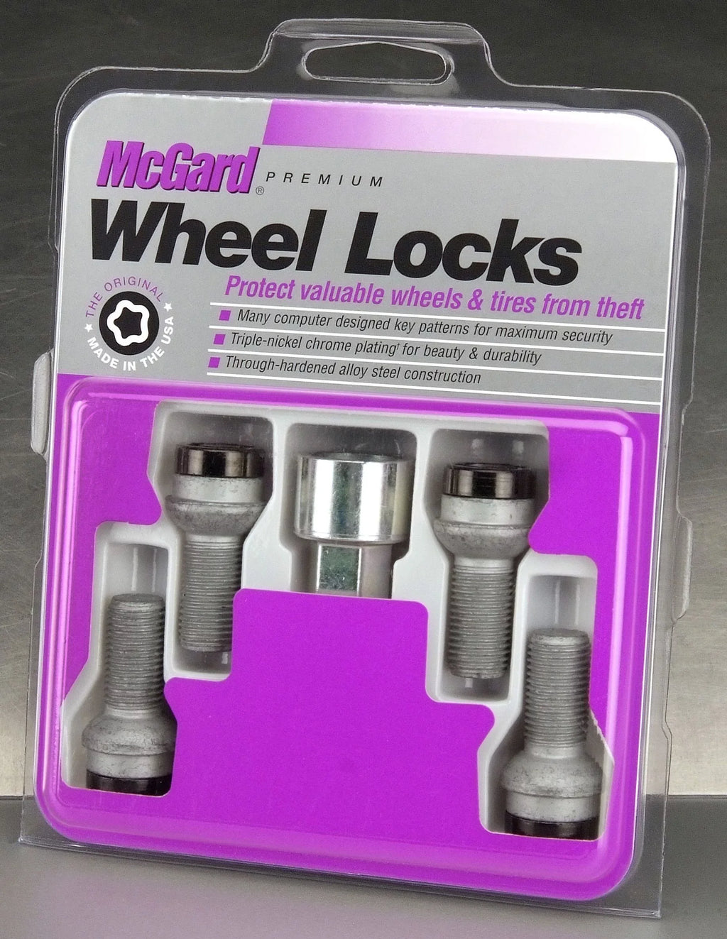 McGard 28318 Chrome/Black Bolt Style Radius Seat Lock Bolt Set Fits select: 2009-2019  , 2009-2019