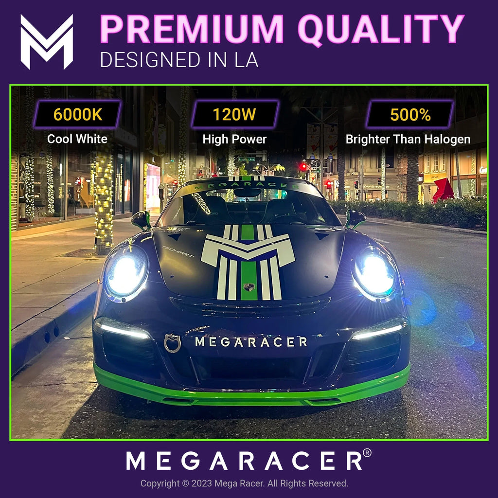 Mega Racer Hyundai Genesis     New Gen  Headlight Bulbs 6000K Cool White 12V 60W 16000LM Hyundai Genesis 2015 15 Low Beam Automotive Replacement