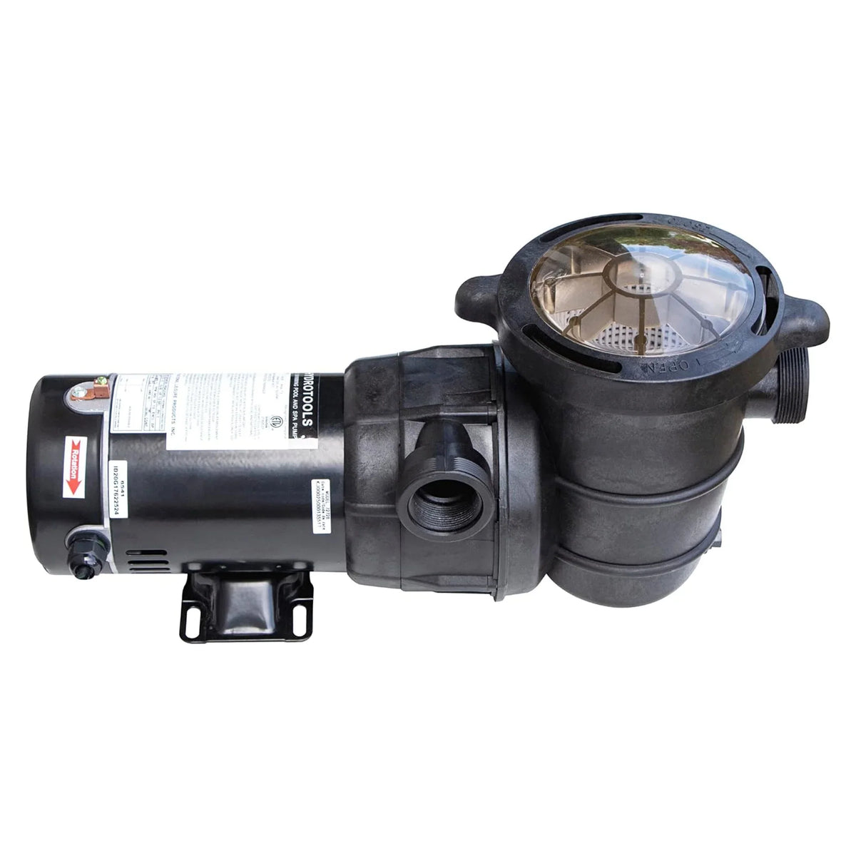 By  716061S Hydro-Flo 0.75  (0.55 ) 3720    Powerful Pool Pump 1 Speed Extra Large Strainer Basket Horizontal Discharge 115V Energy Saving Silent Noise  Cert