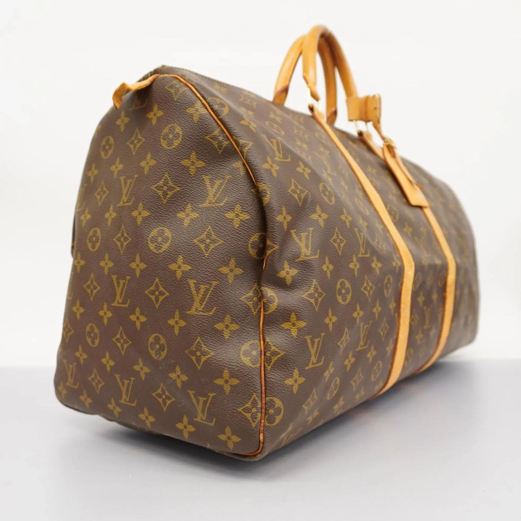 Pre-Owned Louis Vuitton Boston Bag Monogram Keepall 55  Brown Men's Women's (Good)