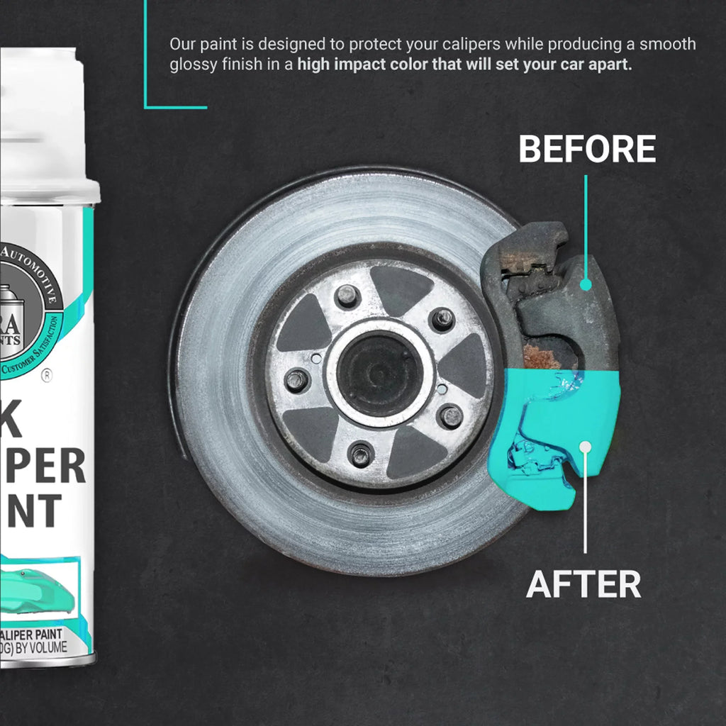 Paints Teal Brake Caliper Paint Kit With Omni-Curing Catalyst - 2K Aerosol High Gloss Chemical Resistant and Extremely Durable Against Color Fade and Brake Fluid