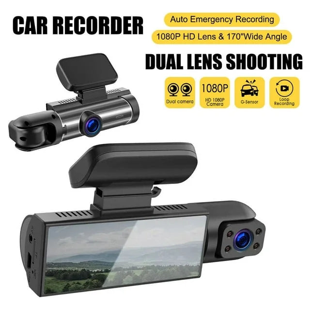 Xhy Car Dash Cam Dual Lens 1080P   Front or Inside Video Camera Driving Recorder Night Vision -Sensor, Motion Detection