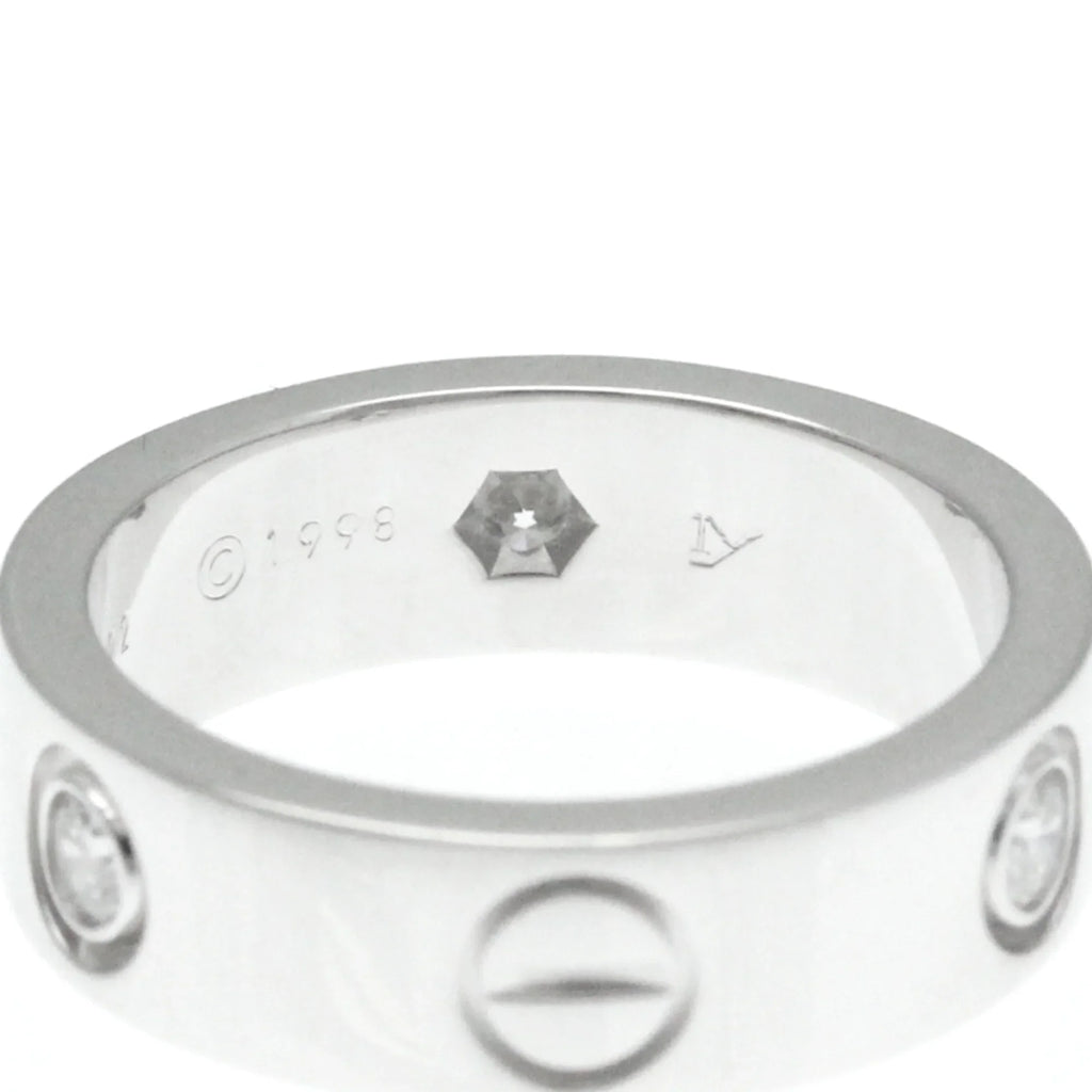 Pre-Owned Cartier Love Love Ring White Gold (18K) Fashion Diamond Band Ring Silver (Good)