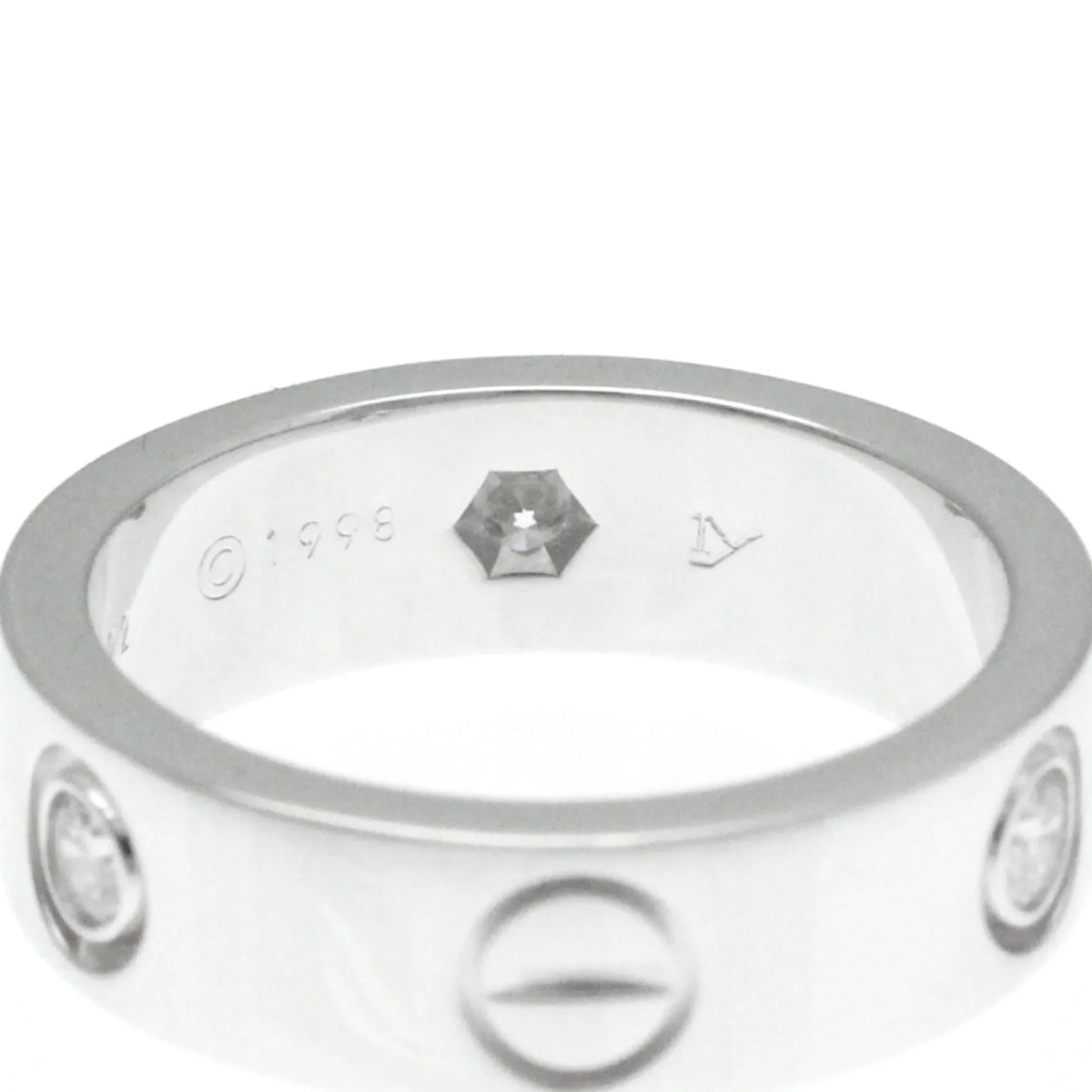 Pre-Owned Cartier Love Love Ring White Gold (18K) Fashion Diamond Band Ring Silver (Good)