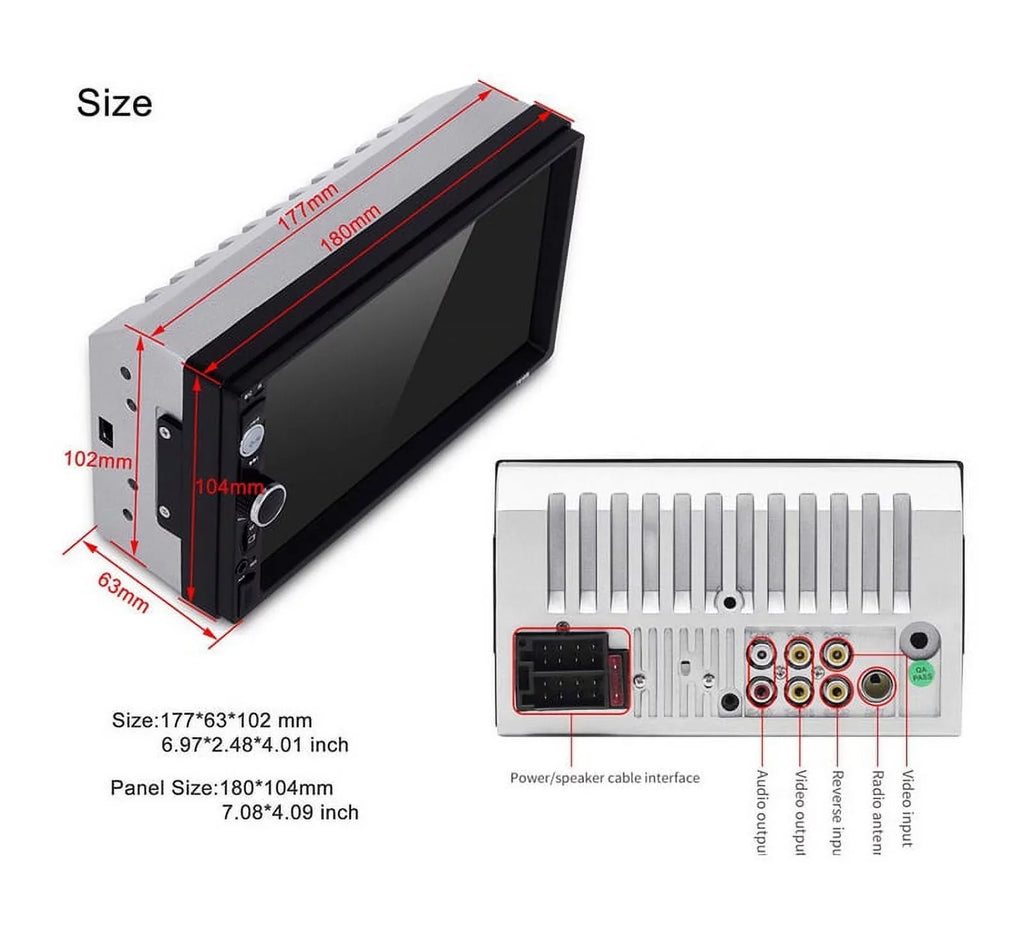Polarlander Double Din Car Stereo Car Audio 7-inch  Touch Screen Car radio Player Bluetooth with Multimedia     /4/3 Mirror Link Function