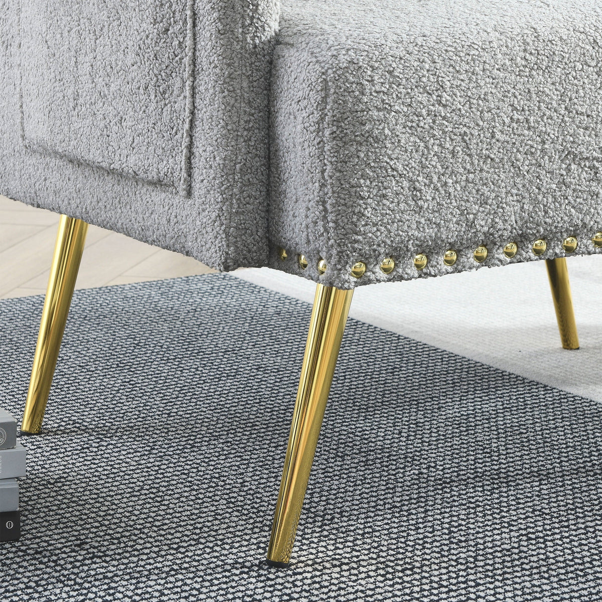 30 " Modern Chesterfield Tufted Upholstered Chair with Deep Buttons, Living Room Chair, Comfortable Armchair, Gold Hardware Legs, Tufted Chair for Reading or Relaxing,