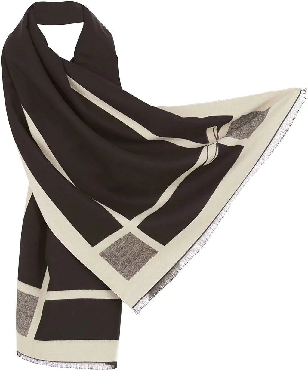 Women Scarf Pashmina Shawls and Wraps for Evening Dresses , Winter Fashion Soft Warm Long Large Scarves , Lightweight Silk Solid Colors Capes for Ladies Black