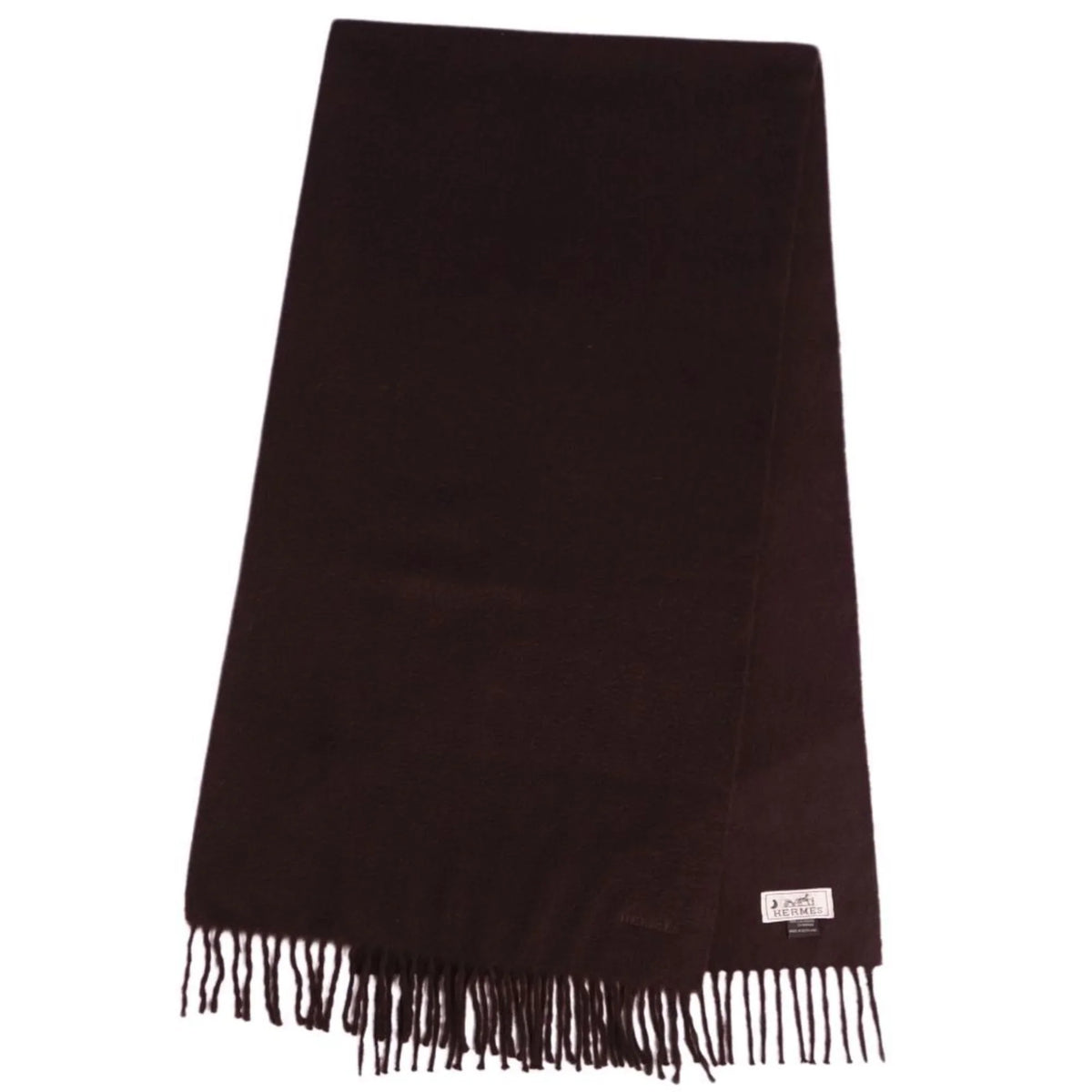 Pre-Owned  scarf 100% cashmere embroidery men's women's dark brown (Good)