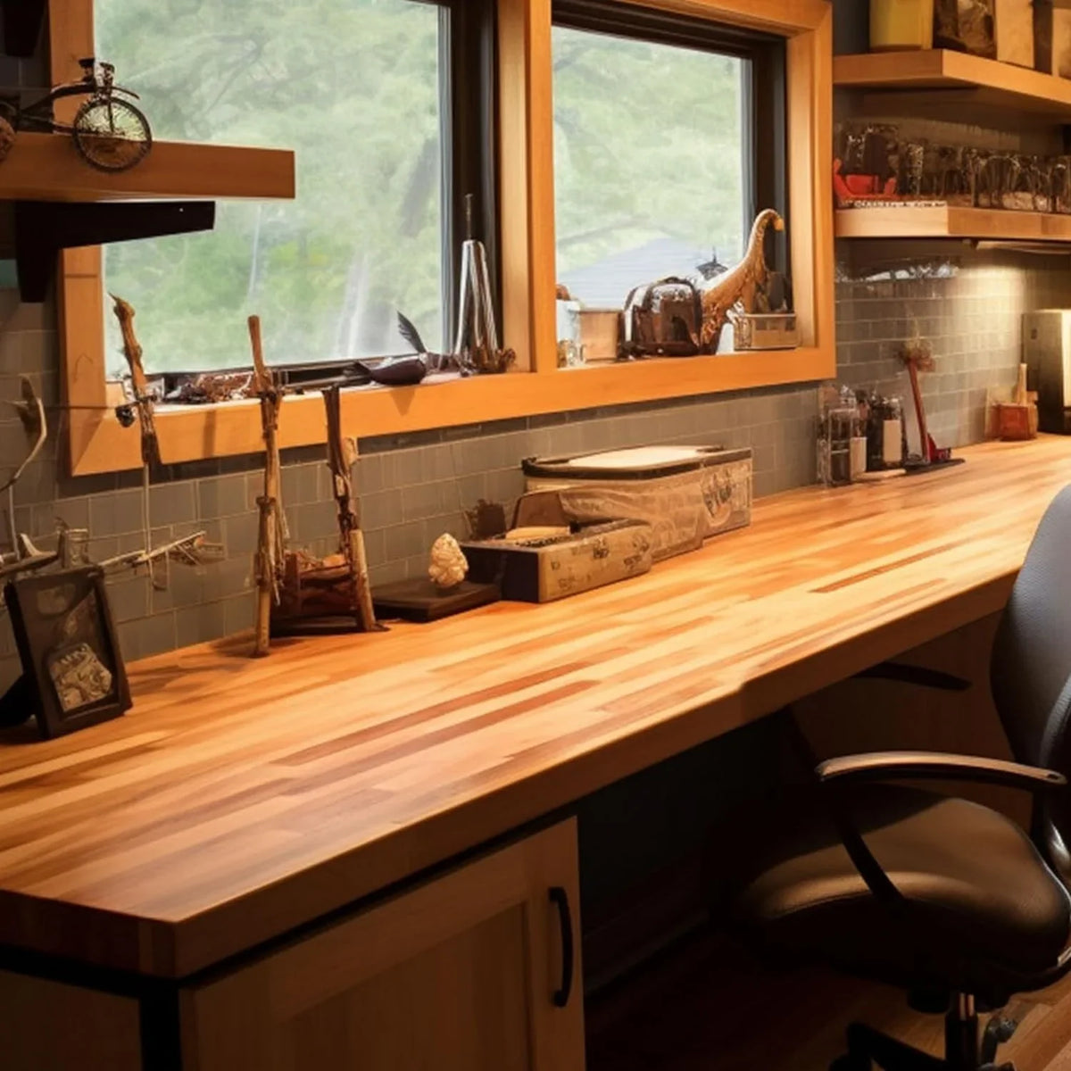 Butcher Block Counter Top, Grown Cherry Solid Hardwood Countertop, Wood Slabs For Kitchen, Reversible, Both Side Polished, Prefinished With Food-Safe Oil, 1.5" Thickness, 18"   25"