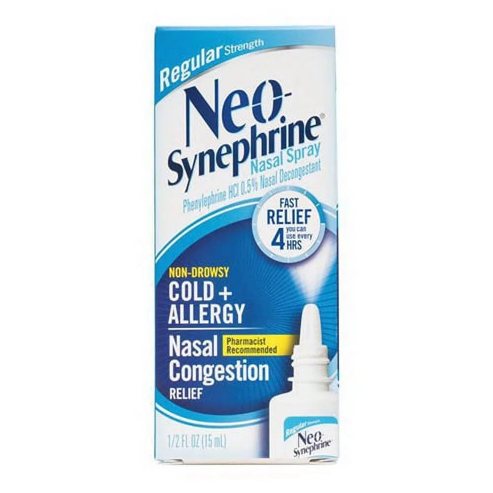 Neo-Synephrine Nasal 0.5% Regular Strength Spray, 0.5 Oz, 6 Pack