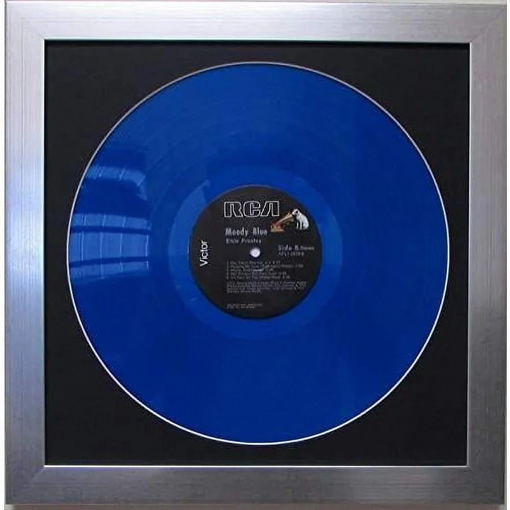 Picture Disc / 12"  Vinyl Record Frame Display Black Matting (Brushed Silver Frame)