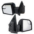AutoShack Driver and Passenger Mirror Power Manual Folding Heated Textured Black Set of 2 Replacement for 2015 2016 2017 2018 Ford -150 2.7L 3.0L 3.3L 3.5L 5.0L   4WD