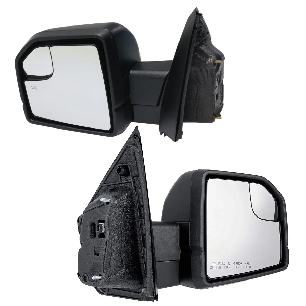 AutoShack Driver and Passenger Mirror Power Manual Folding Heated Textured Black Set of 2 Replacement for 2015 2016 2017 2018 Ford -150 2.7L 3.0L 3.3L 3.5L 5.0L   4WD