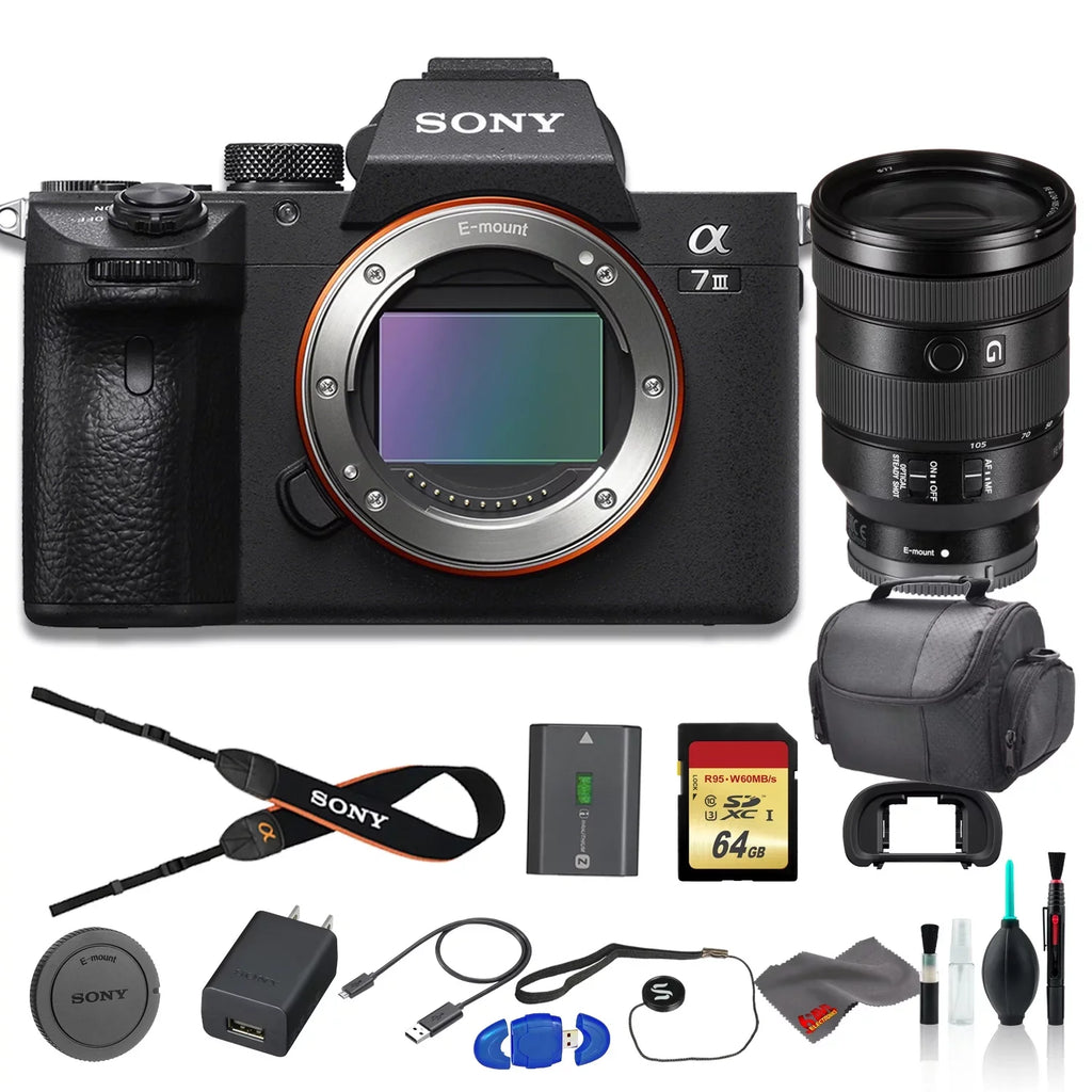 Sony Alpha a7  Mirrorless Digital Camera Bundle - With Sony  24-105mm f/4 Lens, Bag, 64GB Memory Card, Memory Card Reader and More