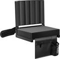 Portable Stadium Seat for Bleachers with Back Support, Folding Bleacher Chair with Cup Holder and Shoulder Strap