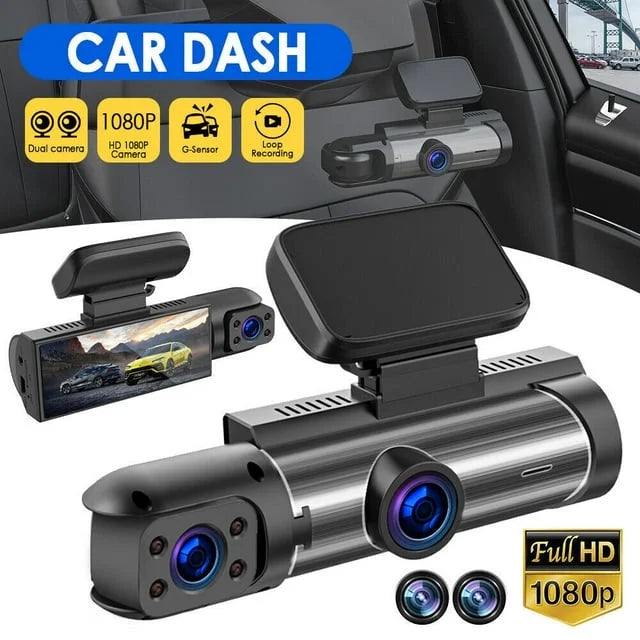 Xhy Car Dash Cam Dual Lens 1080P   Front or Inside Video Camera Driving Recorder Night Vision -Sensor, Motion Detection