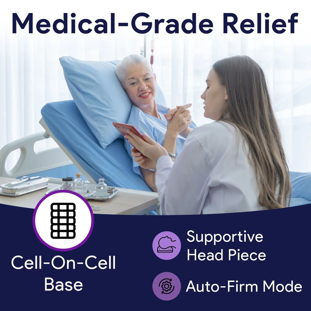 Proheal Bariatric Low Air Loss Alternating Pressure Air Mattress with Pump & Side Air Bolsters - Stages - 36” x 80” x 8/11"