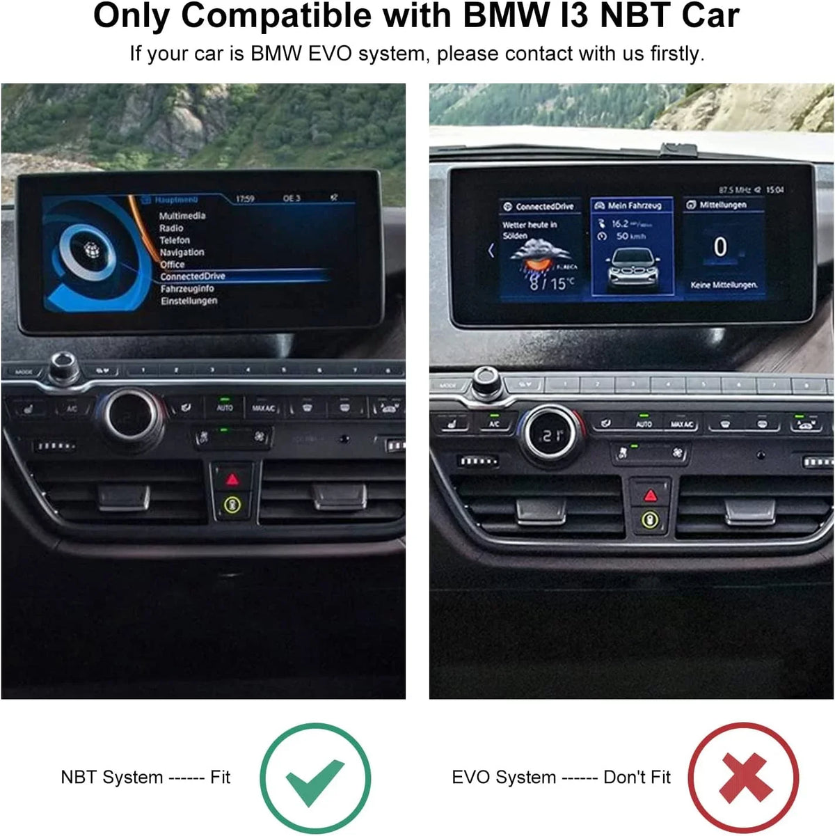 Road Top Wireless Carplay Retrofit Kit Decoder for  i3   System 2012-2017 Year, Support Android Auto, Mirrorlink, Reverse Camera, Original Car Knob Control
