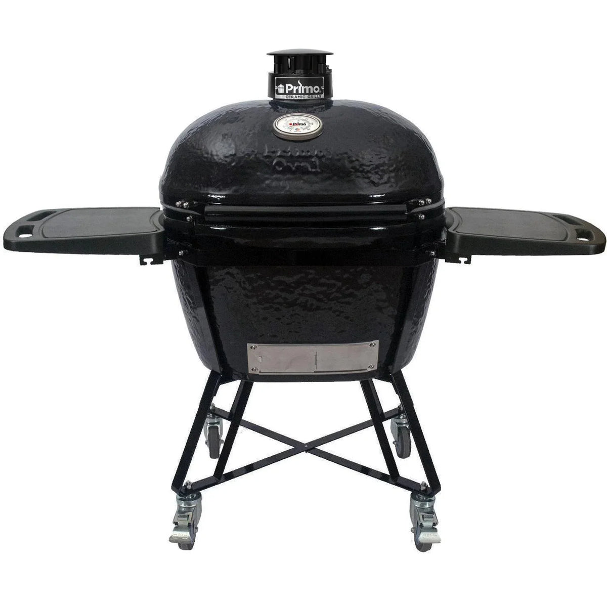 Primo All-In-One Oval  400 Ceramic Kamado Grill With Cradle, Side Shelves, And Stainless Steel Grates -  (2021)