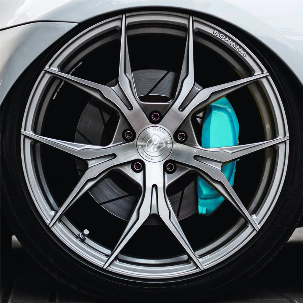 Paints Teal Brake Caliper Paint Kit With Omni-Curing Catalyst - 2K Aerosol High Gloss Chemical Resistant and Extremely Durable Against Color Fade and Brake Fluid