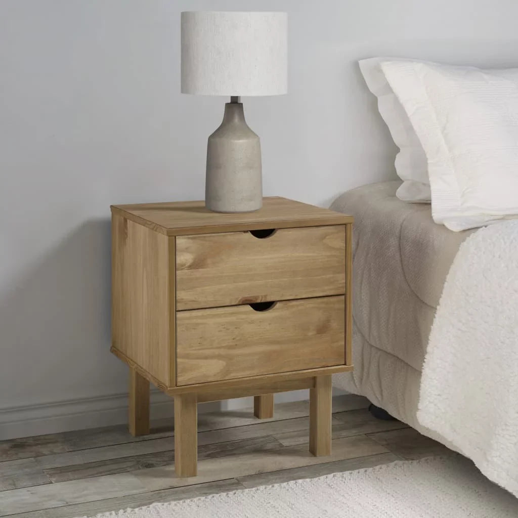 Htovila Bedside Cabinet  18.1"x15.6"x22.4" Solid Wood Pine