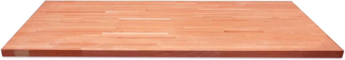 Butcher Block Counter Top, Grown Cherry Solid Hardwood Countertop, Wood Slabs For Kitchen, Reversible, Both Side Polished, Prefinished With Food-Safe Oil, 1.5" Thickness, 18"   25"
