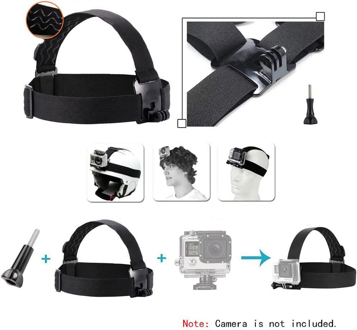 Action Camera Head Mount Strap Wearing Head Belt Compatible with Gopro Hero 11 10 9 8 7 6 5//Dragon