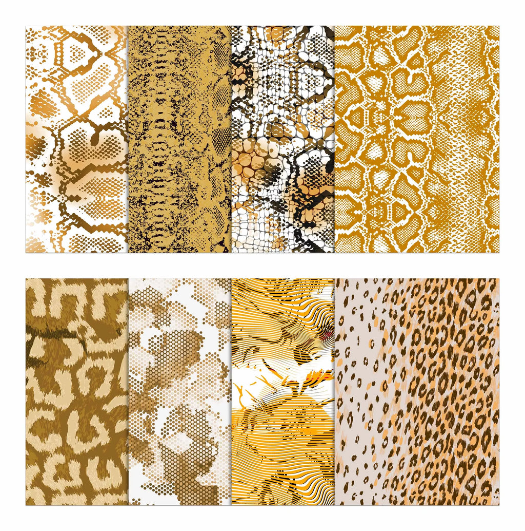 Soimoi 8 Pc Fat Quarter Bundle -Animal SkinPrint 18"x 22" Patchwork-100% CottonPre-Cut Quilting Fabric (Yellow)