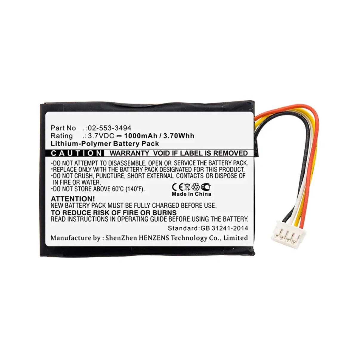 Batteries  Accessories -- Speaker Battery - Li-Pol, 3.7V, 1000mAh, Ultra High Capacity - Replacement for Harman/Kardon 02-553-3494 Battery