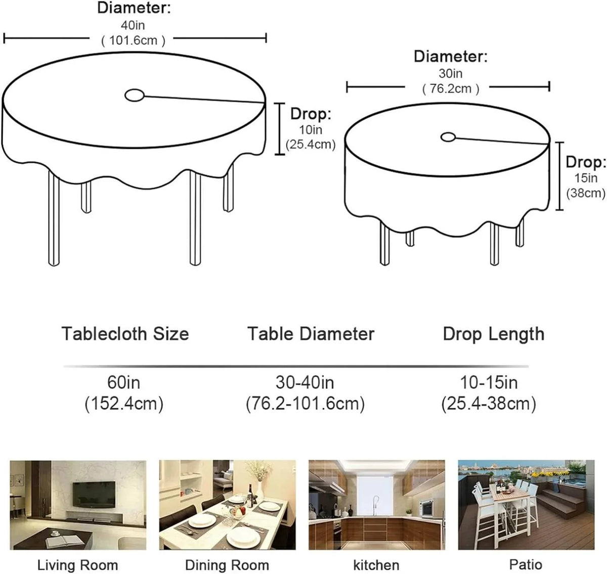 Dreamtimes 60" Natural Luxury Abstract Fluid Art Painting Round Tablecloth 60In,Waterproof Round Table Cloths with Umbrella Hole and Zipper,Party Patio Table Covers for Outdoor Backyard //Picnic