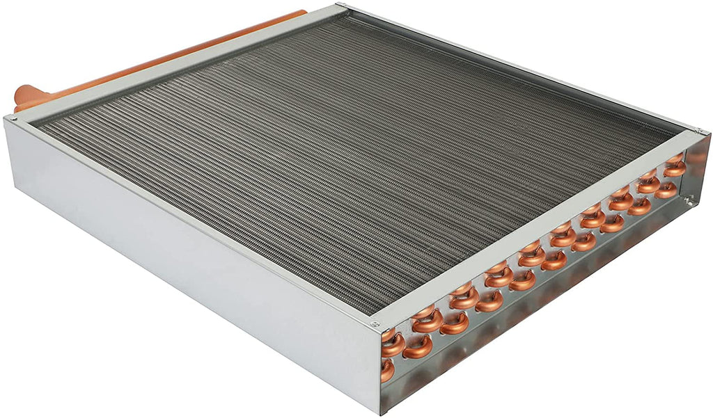 20" x 20" Water to Air Heat Exchanger with 1" Copper Ports Perfectly with Outdoor Furnace Ideal for Residential  System