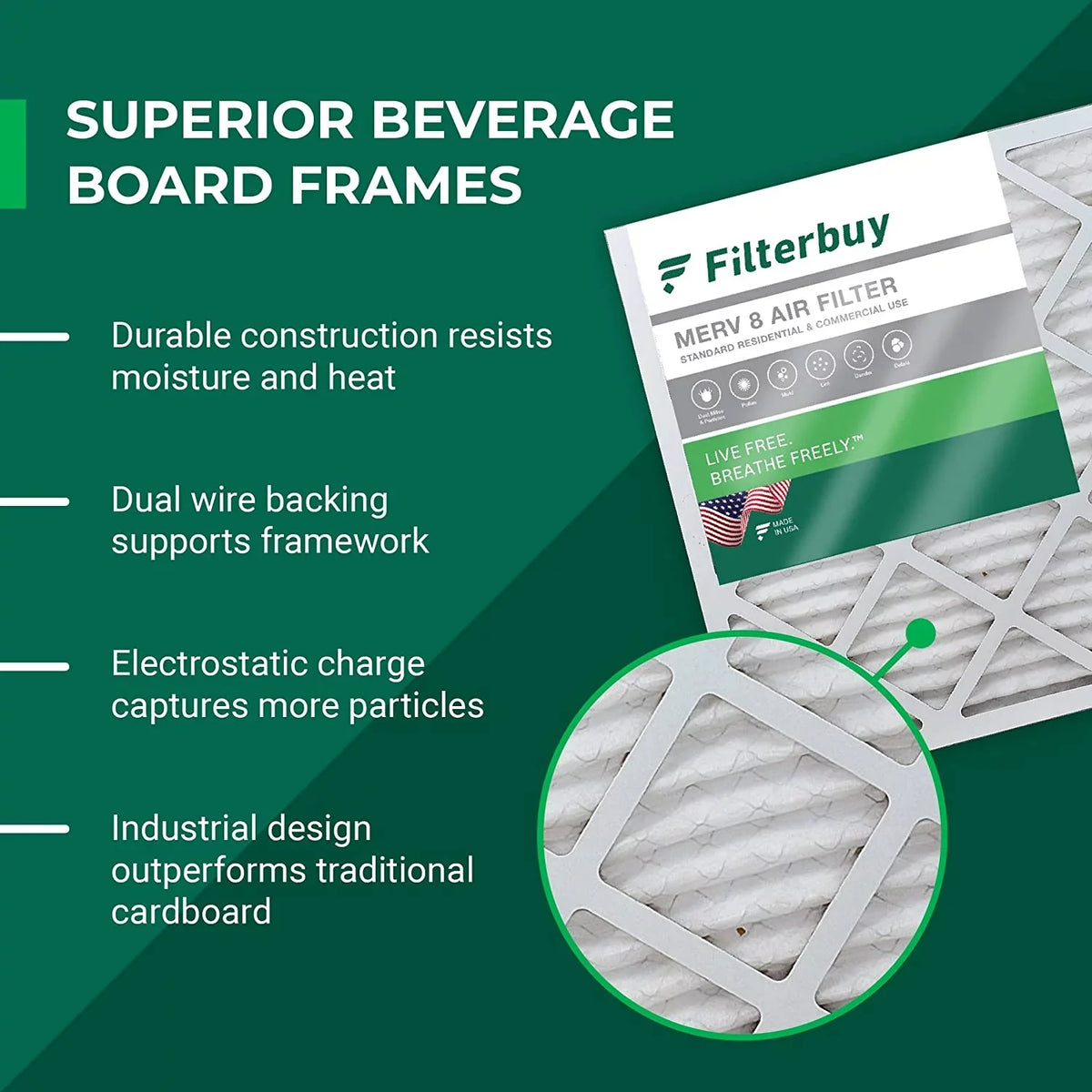 Filterbuy 16x30x1  8 Pleated   Furnace Air Filters (6-Pack)