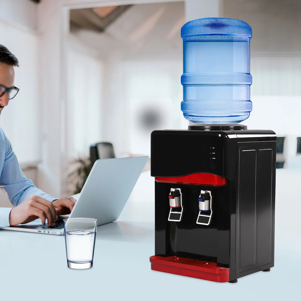 5 Gallon Desktop Water Cooler Dispenser Hot &Cold Cooling Water Drinking Machine