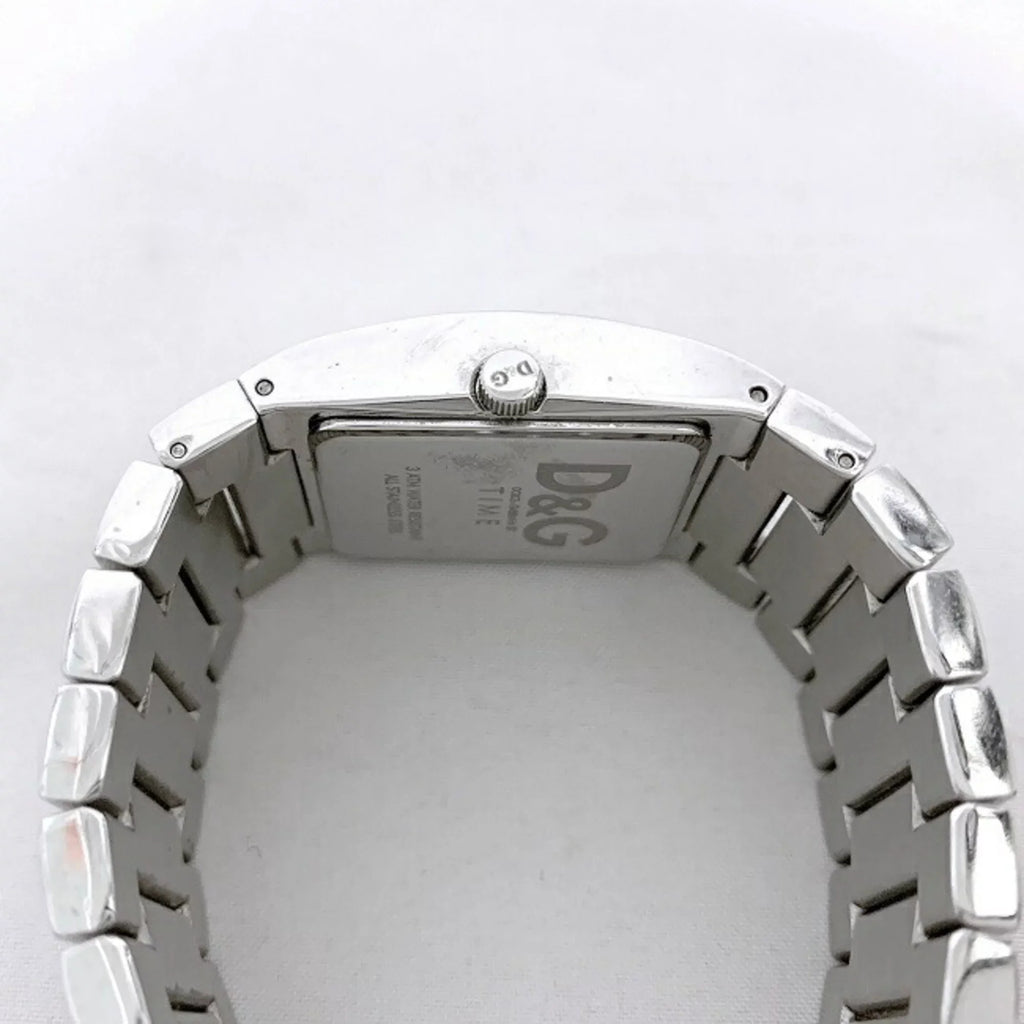 Pre-Owned Dolce & Gabbana Watch Silver Rhinestone    Ladies Stainless Steel Quartz Square 2 Hands Analog (Good)
