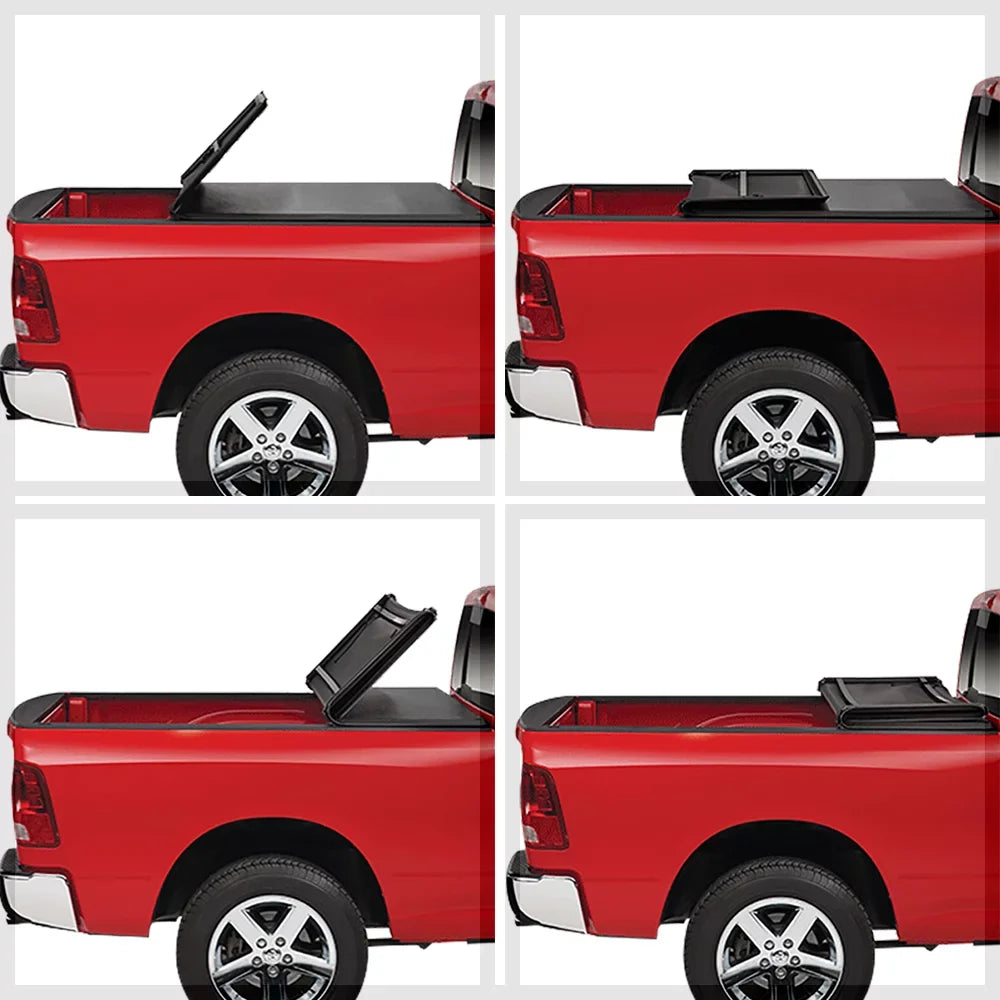 Short Bed Tonneau Cover 5.7Ft Soft Tri-Fold Fleetside for 09-21 Ram 1500/2500 Fits select: 2009,2011-2012   1500