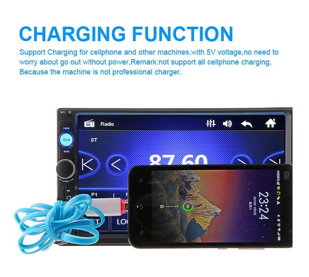 Polarlander Double Din Car Stereo Car Audio 7-inch  Touch Screen Car radio Player Bluetooth with Multimedia     /4/3 Mirror Link Function