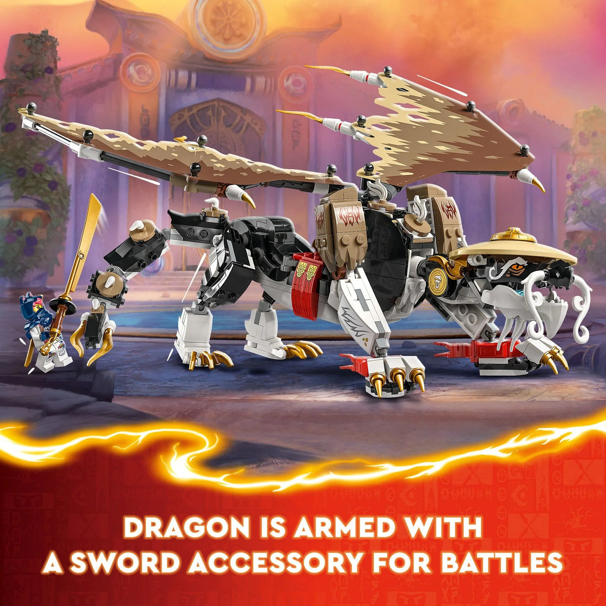 Egalt the Master Dragon Action Figure, Hero Toy Battle Set with 5 Ninja Minifigures for Group or Independent Play, Dragon Toy Gift Idea for Boys and Girls Ages 8 and Up, 71809