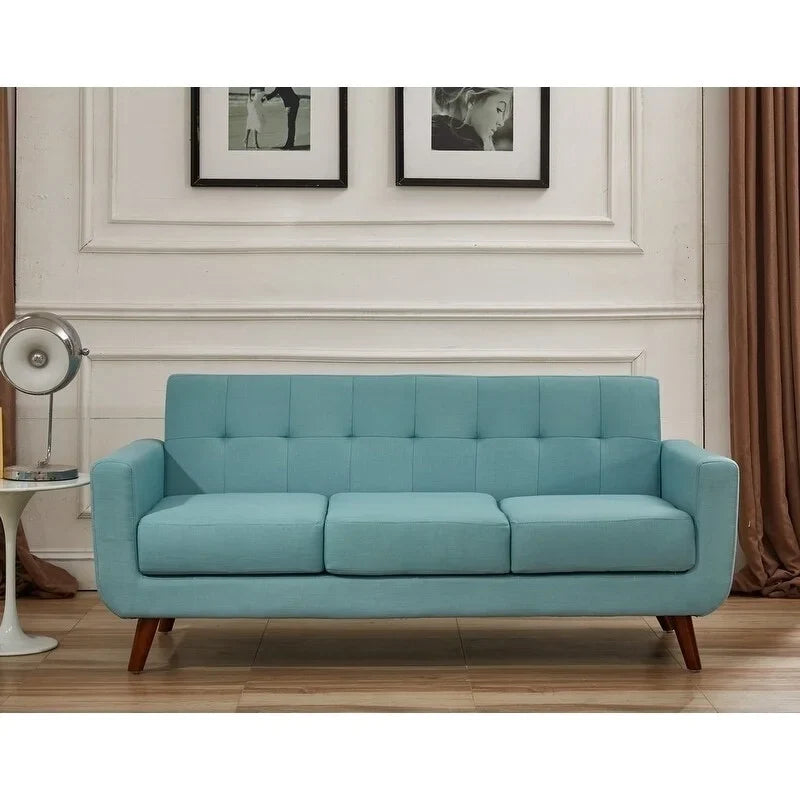 Pride Furniture .. Pride Furniture Grace Rainbeau Linen Upholstered Tufted Mid-century Sofa Payne' Grey