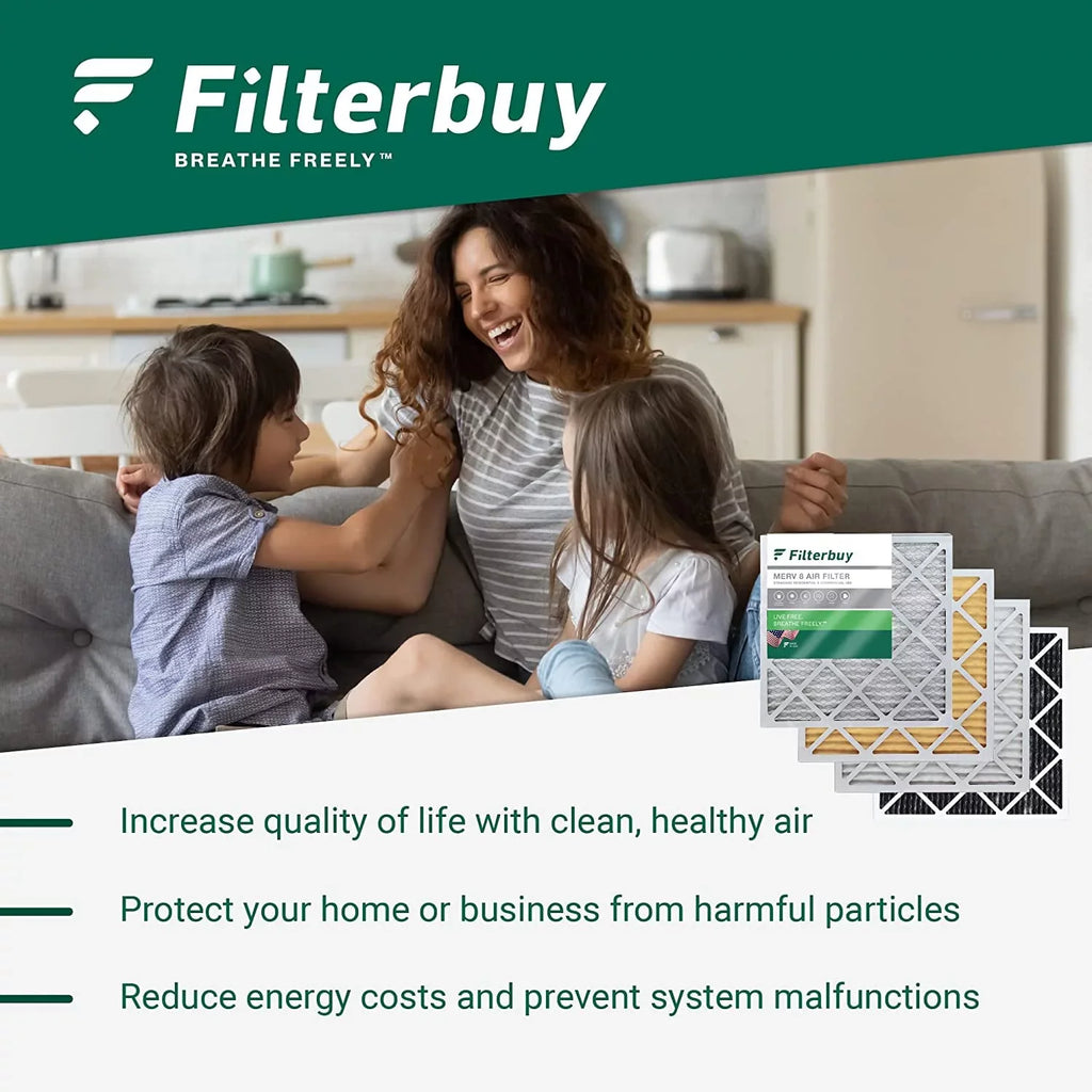 Filterbuy 20x24x1  8 Odor Eliminator Pleated   Furnace Air Filters with Activated Carbon (12-Pack)