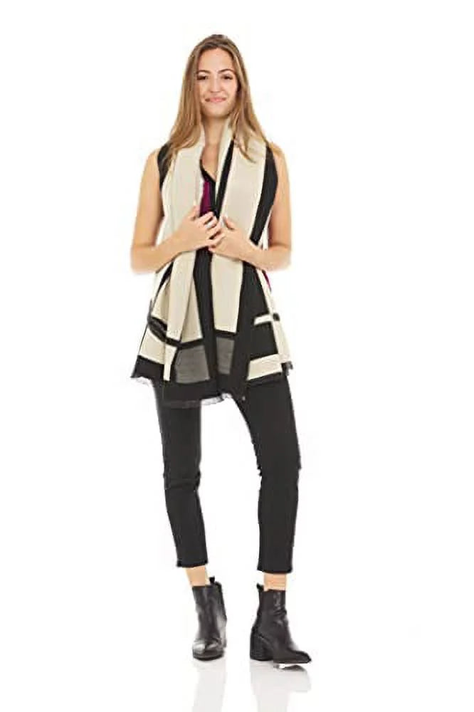 Women Scarf Pashmina Shawls and Wraps for Evening Dresses , Winter Fashion Soft Warm Long Large Scarves , Lightweight Silk Solid Colors Capes for Ladies Black