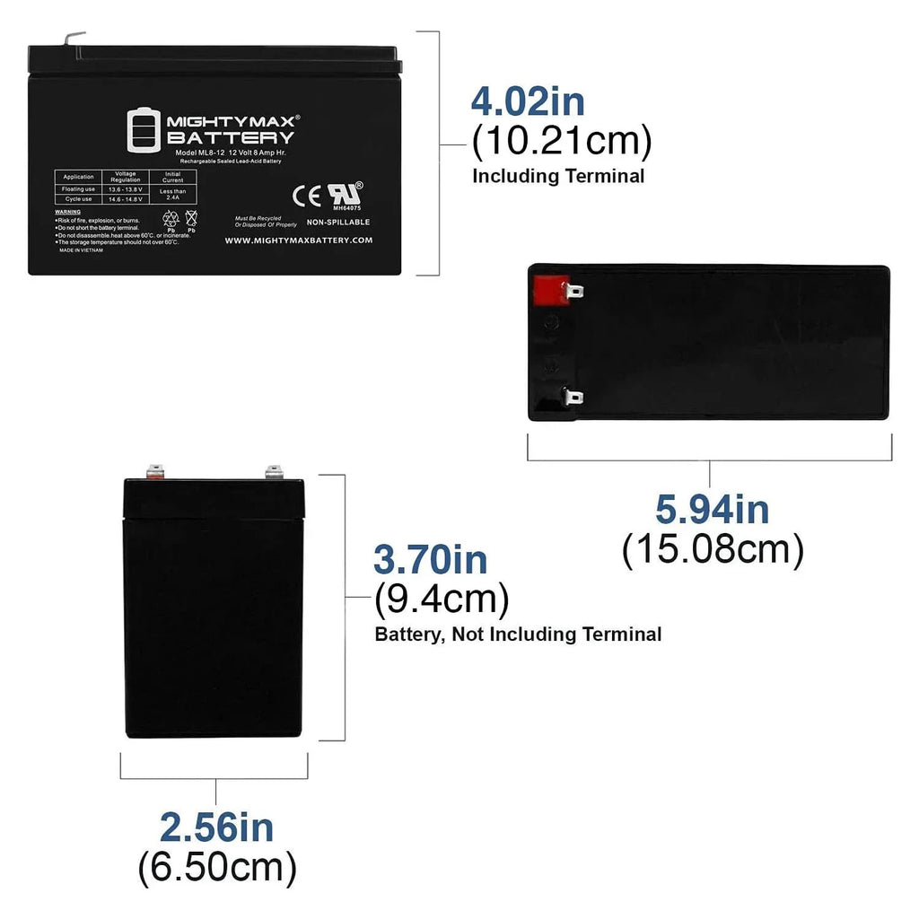 12V 8Ah  Battery Replacement for Sea Doo Sea Scooter  - 4 Pack