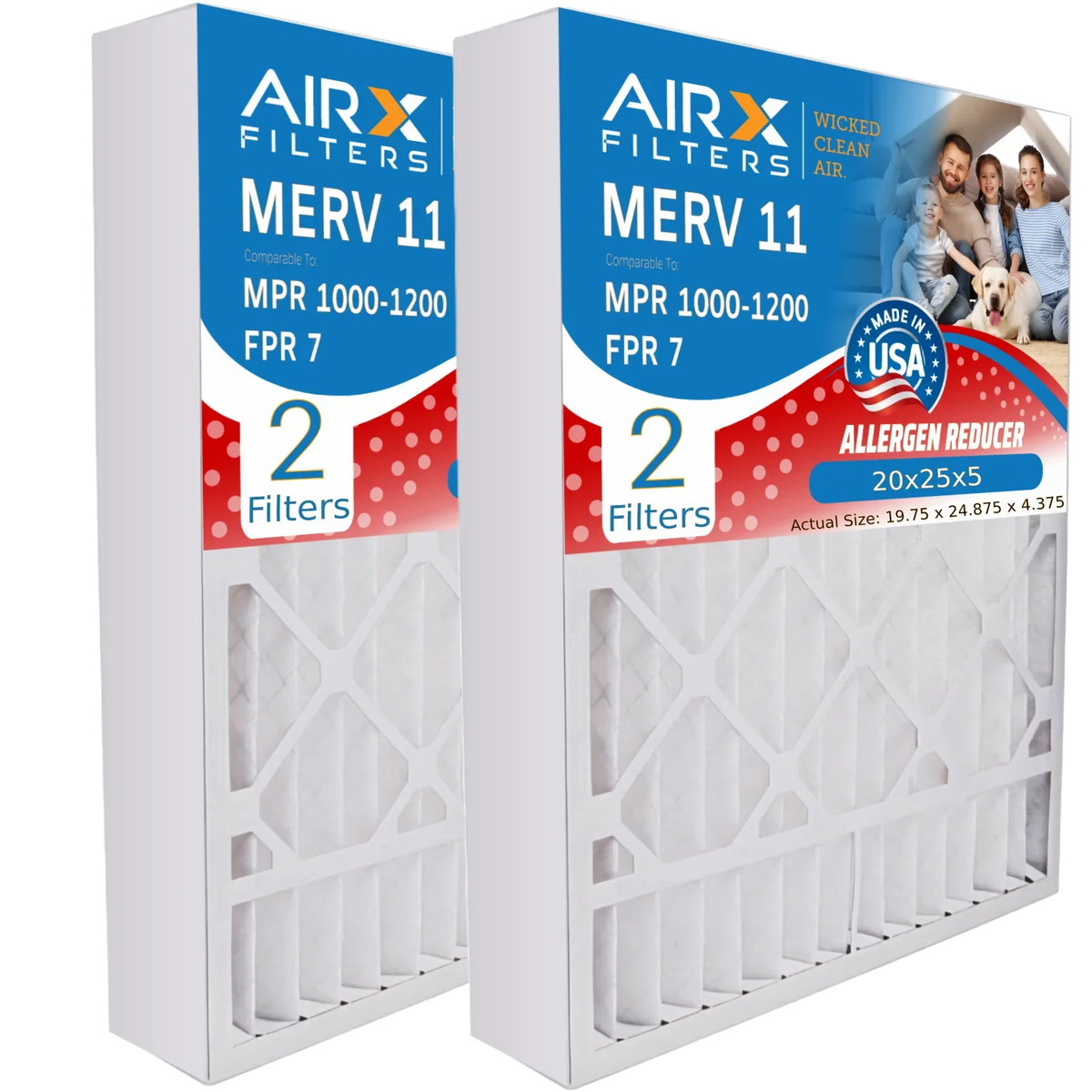 20x25x5 Air Filter  11 Comparable to  1000,  1200 &  7 Compatible with Honeywell  Premium  Made 20x25x5 Furnace Filter 2 Pack by     .
