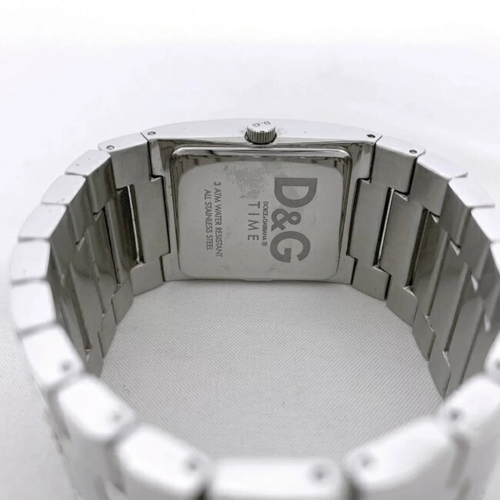 Pre-Owned Dolce & Gabbana Watch Silver Rhinestone    Ladies Stainless Steel Quartz Square 2 Hands Analog (Good)