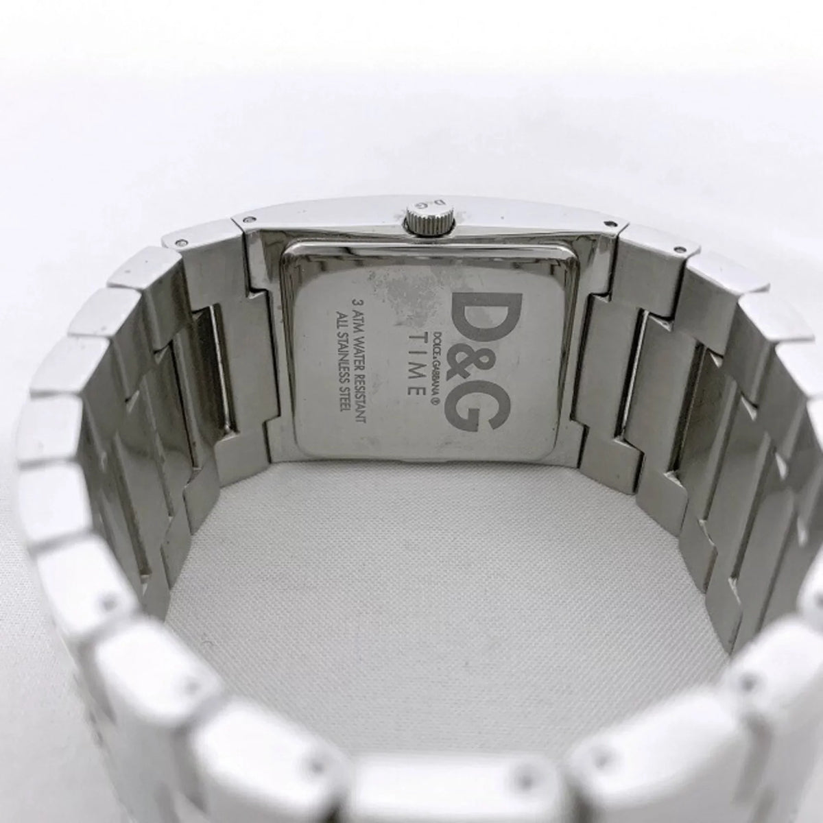 Pre-Owned Dolce & Gabbana Watch Silver Rhinestone    Ladies Stainless Steel Quartz Square 2 Hands Analog (Good)