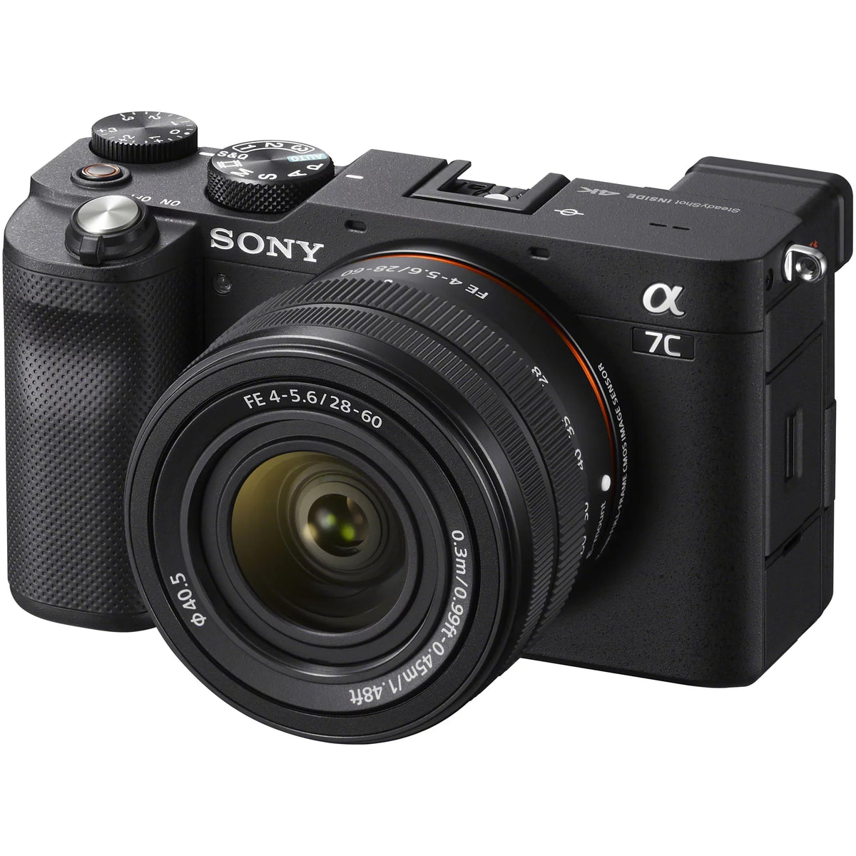 Sony a7C Mirrorless Full Frame Camera Body with 28-60mm -5.6 Lens Black / Bundle + Vlogger Kit : - Shooting Grip w. Wireless Remote + 2x Battery + Deco Gear Bag & Accessories