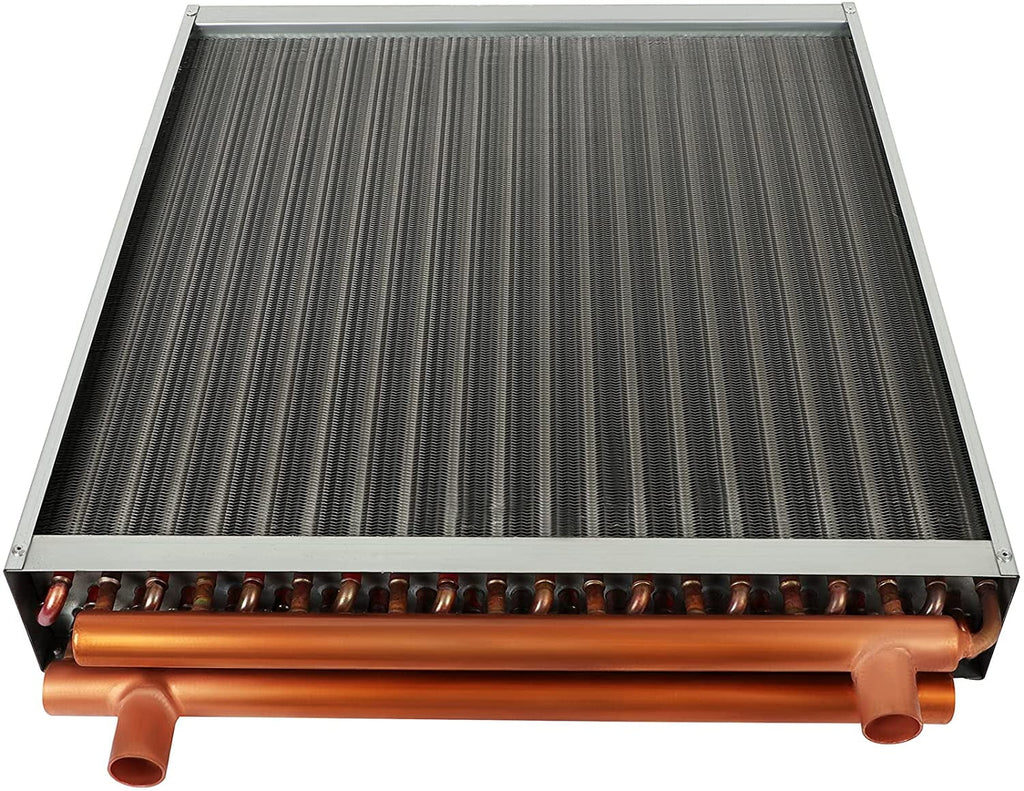 20" x 20" Water to Air Heat Exchanger with 1" Copper Ports Perfectly with Outdoor Furnace Ideal for Residential  System