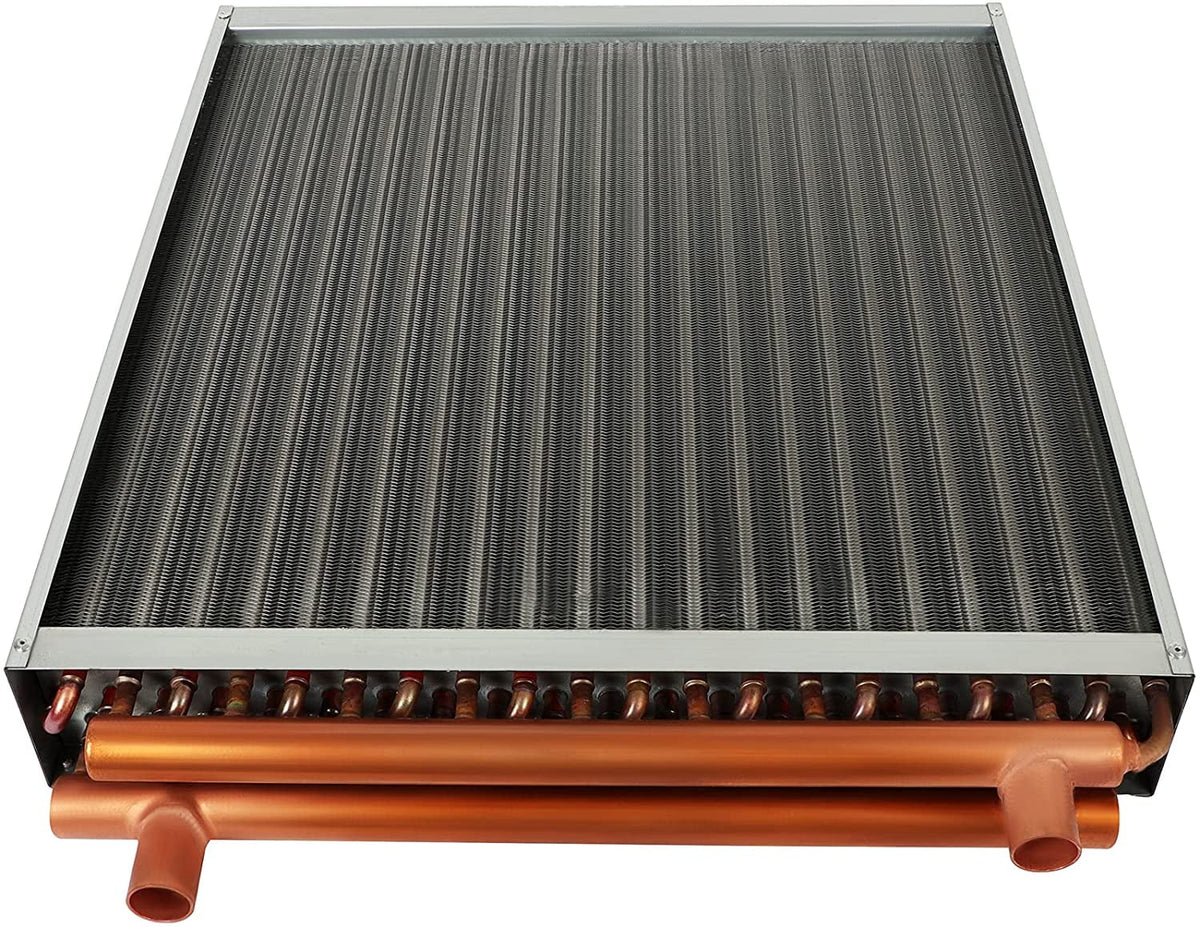 20" x 20" Water to Air Heat Exchanger with 1" Copper Ports Perfectly with Outdoor Furnace Ideal for Residential  System