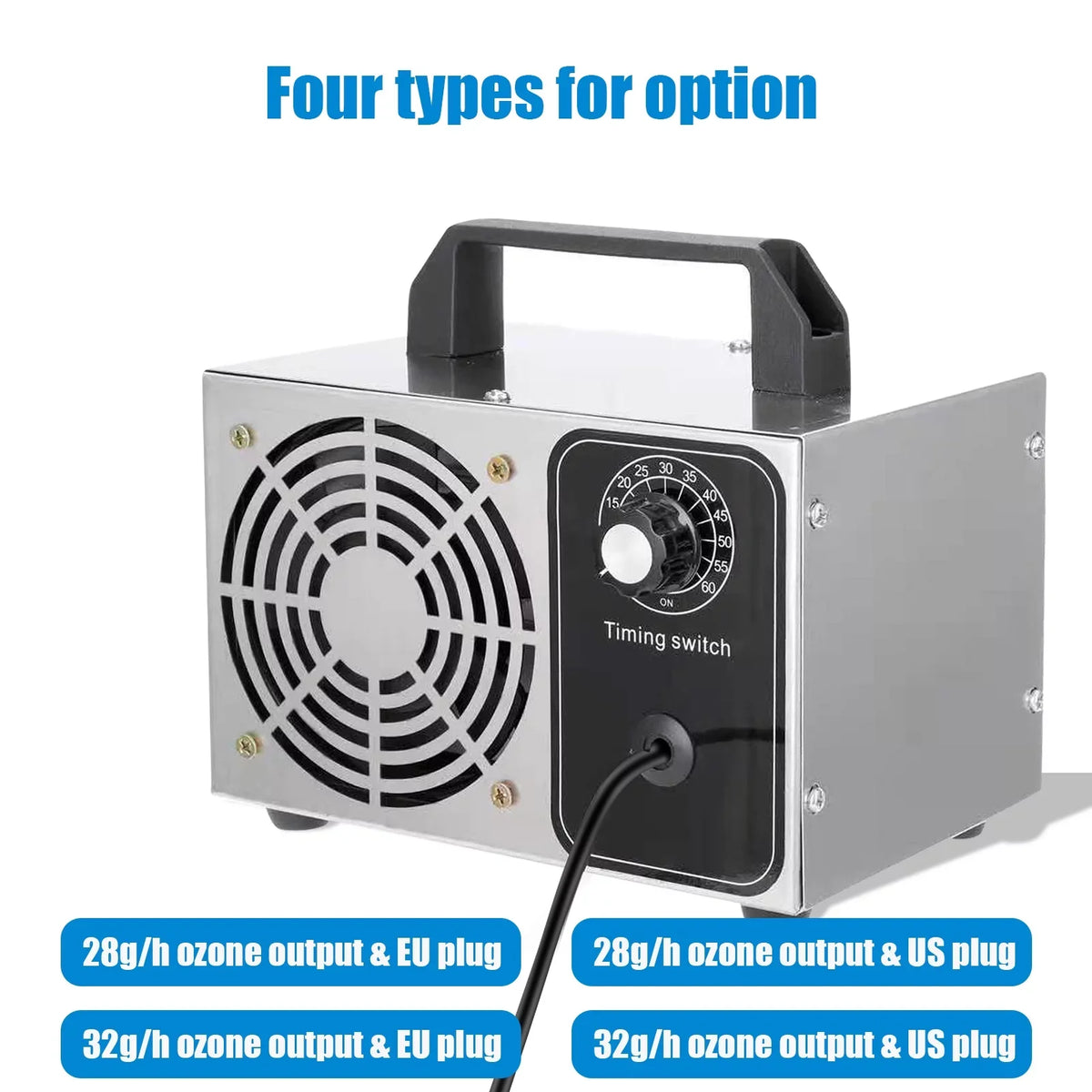 28g/h Ozone Generator Machine -  Air Deodorizer for Home, Kitchen, Office, and Car Use